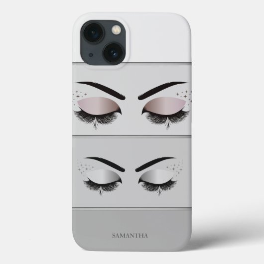 Elegant Cool Modern Grey Striped, Lashes Case-Mate iPhone Case (Achterkant)