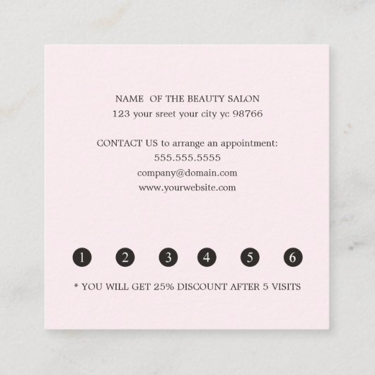 Elegant Cool Red Heart Beauty Salon Klantenkaartje (Achterkant)