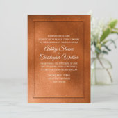 Elegant Copper and Cream Wedding Invitation Kaart (Staand voorkant)