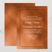 Elegant Copper and Cream Wedding Invitation Kaart (Voorkant / Achterkant)