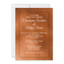 Elegant Copper and Cream Wedding Invitation