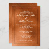 Elegant Copper and Cream Wedding Invitation Kaart (Voorkant / Achterkant)
