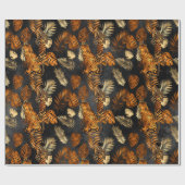 Elegant Copper Black Graphic Tiger Cadeaupapier (Vlak)