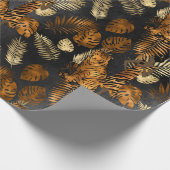 Elegant Copper Black Graphic Tiger Cadeaupapier (Hoek)