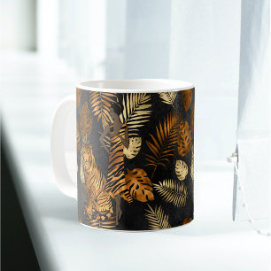 Elegant Copper Black Graphic Tiger Koffiemok