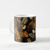 Elegant Copper Black Graphic Tiger Koffiemok (Voorkant links)