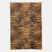Elegant Copper Black Tiger Animal Print Theedoek (Verticaal)