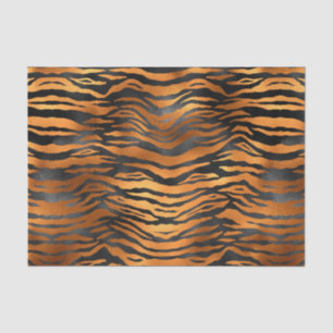 Elegant Copper Black Tiger Animal Print Tissuepapier
