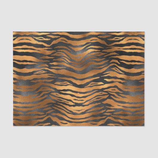 Elegant Copper Black Tiger Animal Print Tissuepapier (Voorkant)