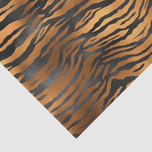 Elegant Copper Black Tiger Animal Print Tissuepapier (Detail)
