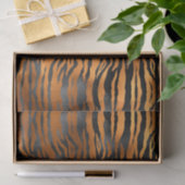 Elegant Copper Black Tiger Animal Print Tissuepapier (Geschenk)