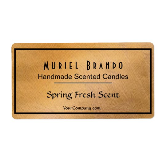 Elegant Copper Candle Company V5 Candle Jar Label (Voorkant)