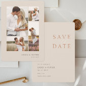 Elegant Copper Desert Sand  Photo Collage Wedding Save The Date