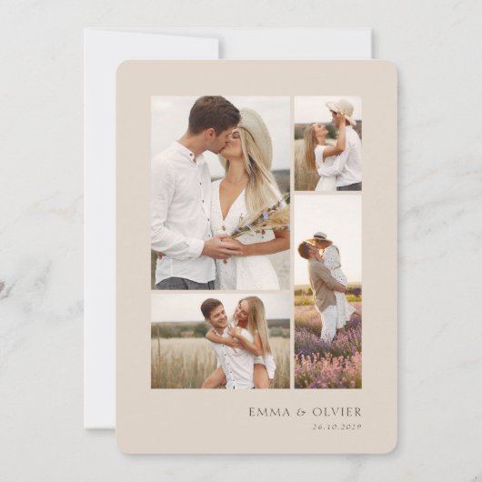Elegant Copper Desert Sand  Photo Collage Wedding Save The Date (Achterkant)