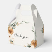 Elegant Copper Earthy Botanical Beige Wedding Bedankdoosjes (Achterkant)