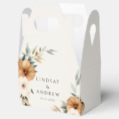 Elegant Copper Earthy Botanical Beige Wedding Bedankdoosjes (Geopend)