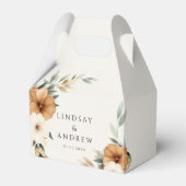 Elegant Copper Earthy Botanical Beige Wedding Bedankdoosjes (Voorkant Zijde)