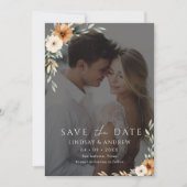 Elegant Copper Earthy Botanical Photo Save The Date (Voorkant)