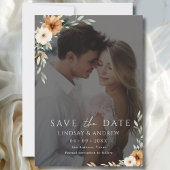 Elegant Copper Earthy Botanical Photo Save The Date