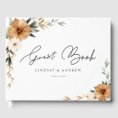 Elegant Copper Earthy Botanical Wedding Gastenboek (Voorkant)