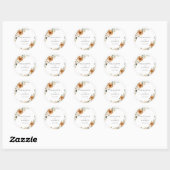 Elegant Copper & Earthy Botanical Wedding Ronde Sticker (Vel)