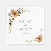 Elegant Copper & Earthy Botanical Wedding Servet (Voorkant)