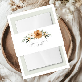 Elegant Copper & Earthy Botanical Wedding Uitnodigingen Wikkel