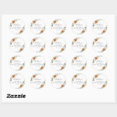 Elegant Copper & Earthy White Bridal Shower Ronde Sticker (Vel)