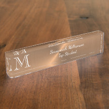 Elegant Copper Faux Metal Monogram Student