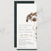 ELEGANT COPPER FOIL HYDRANGEA FLORAL WEDDING KAART (Voorkant / Achterkant)