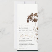 ELEGANT COPPER FOIL HYDRANGEA FLORAL WEDDING KAART (Voorkant)