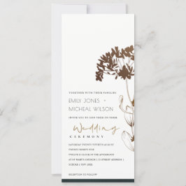 ELEGANT COPPER FOIL HYDRANGEA FLORAL WEDDING KAART