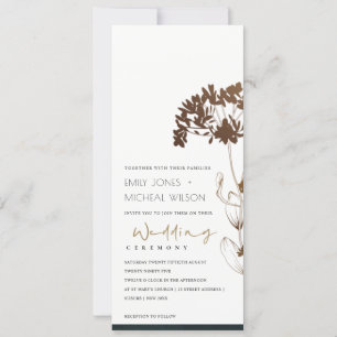 ELEGANT COPPER FOIL HYDRANGEA FLORAL WEDDING KAART