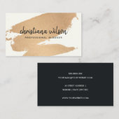 ELEGANT COPPER FOLIE BLACK BRUSH STROKE CALLIGRAPH VISITEKAARTJE (Voorkant / Achterkant)