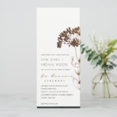 ELEGANT COPPER FOLIE HYDRANGEA FLORAL VOW RENEWAL KAART (Staand voorkant)