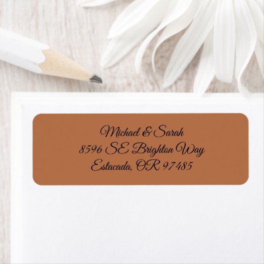 Elegant Copper Glow Return Address Etiket (Insitu)