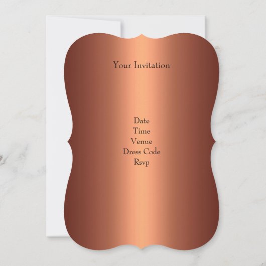 Elegant Copper Gold 30th Birthday Party Kaart (Achterkant)