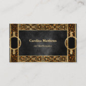 Elegant Copper Gold Black Art Deco Visitekaartje (Voorkant)