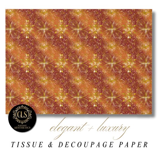Elegant Copper Gold Florals Luxe Aesthetics Tissuepapier
