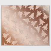 Elegant Copper Gold Glitter-kerstboompatroon Cadeaupapier (Vlak)
