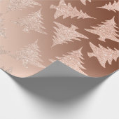 Elegant Copper Gold Glitter-kerstboompatroon Cadeaupapier (Hoek)