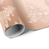 Elegant Copper Gold Glitter-kerstboompatroon Cadeaupapier (Rol Hoek)