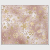 Elegant Copper Gold Kerstmis Snowflake Patroon Cadeaupapier (Vlak)