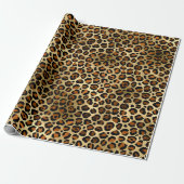 Elegant Copper Gold Leopard Animal Print Cadeaupapier (Uitgerold)