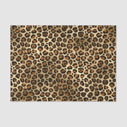 Elegant Copper Gold Leopard Animal Print Tissuepapier (Voorkant)
