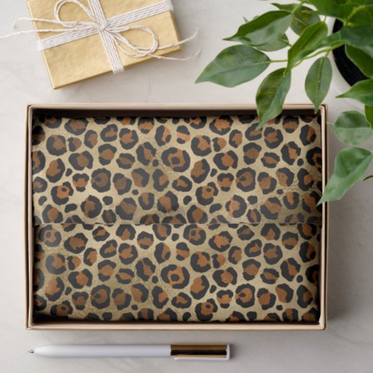 Elegant Copper Gold Leopard Animal Print Tissuepapier (Geschenk)