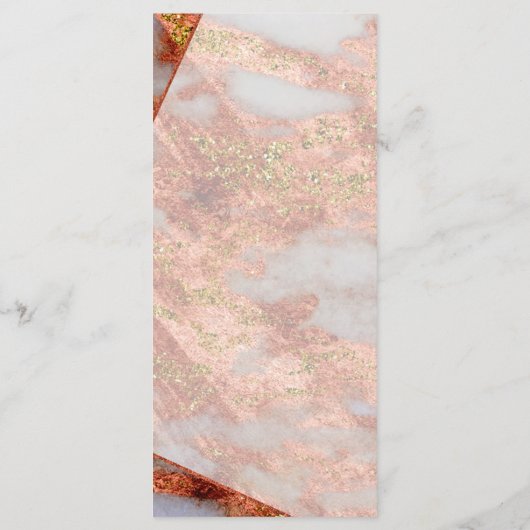 Elegant Copper Gold Marble Geometric 2 side Menu (Achterkant)