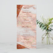 Elegant Copper Gold Marble Geometric 2 side Menu (Staand voorkant)