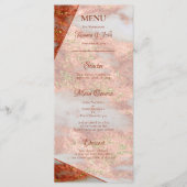 Elegant Copper Gold Marble Geometric 2 side Menu (Voorkant)
