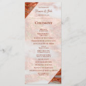 Elegant Copper Gold Marble Geometric Wedding Programmakaart (Voorkant)